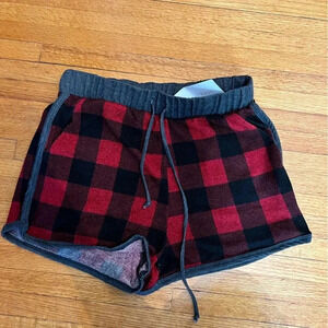 Plaid Stretchy Sweatpant Shorts
